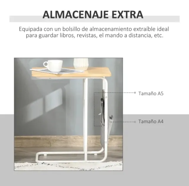 Mesa auxiliar moderna madera y metal