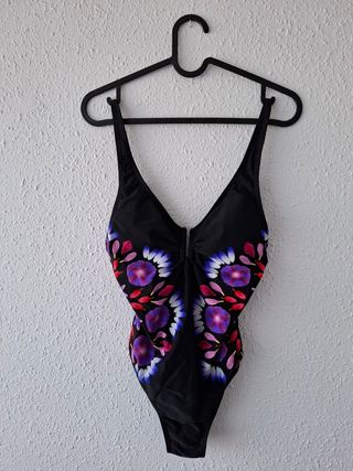 Bañador Desigual floral negro multicolor