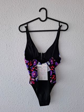 Bañador Desigual floral negro multicolor