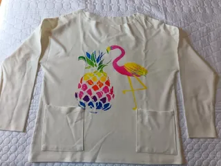 Camiseta manga larga piña y flamenco