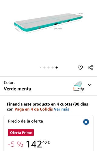 KM Fit Esterilla Fitness Inflable 3x1x0.1 m