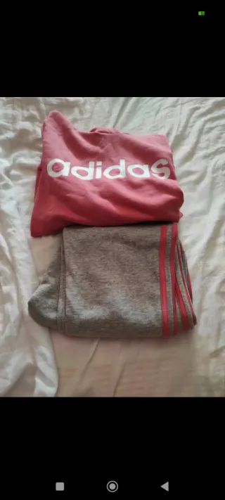 Chándal Adidas chica gris y rosa