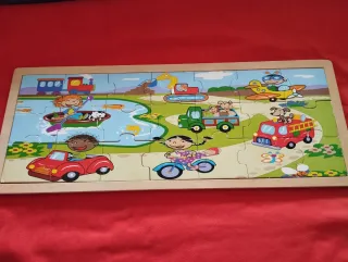 Puzzle de madera infantil vehículos