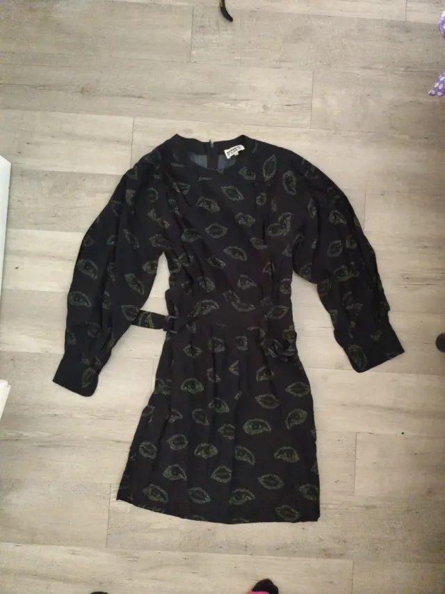 Vestido BIMBA Y LOLA negro estampado ojos XS