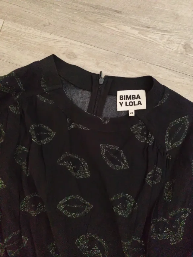 Vestido BIMBA Y LOLA negro estampado ojos XS