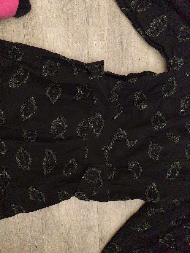 Vestido BIMBA Y LOLA negro estampado ojos XS