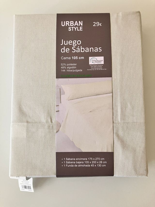 Juego Sábanas Cama 105cm Poliéster/Algodón