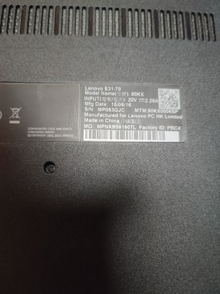 Portátil Lenovo i5 8GB RAM SSD