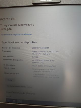 Portátil Lenovo i5 8GB RAM SSD