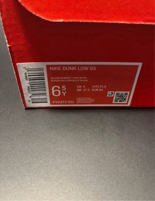 Nike Dunk Low GS Negro Gris Rojo