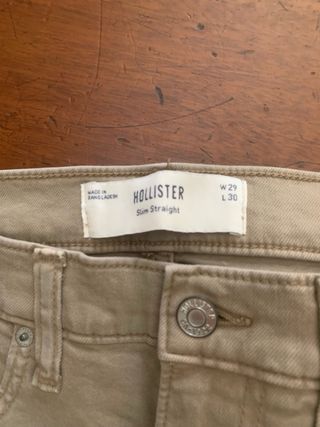 Jeans Hollister Slim Straight Gris Talla M