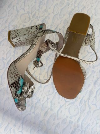BY Sandalias Mujer Talla 37 Negras