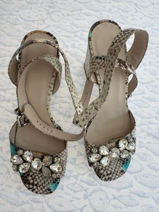 BY Sandalias Mujer Talla 37 Negras