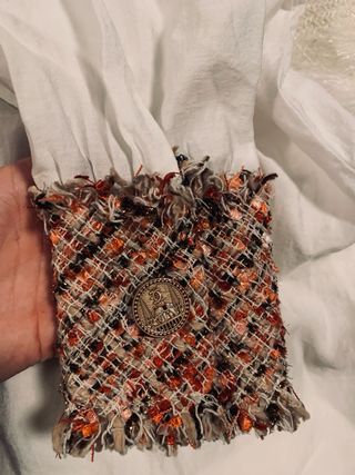 Blusa Chanel Blanca Transparente