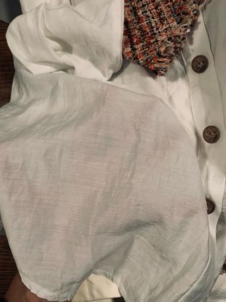 Blusa Chanel Blanca Transparente