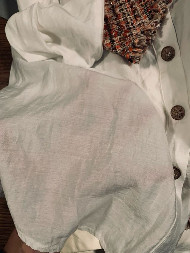 Blusa Chanel Blanca Transparente