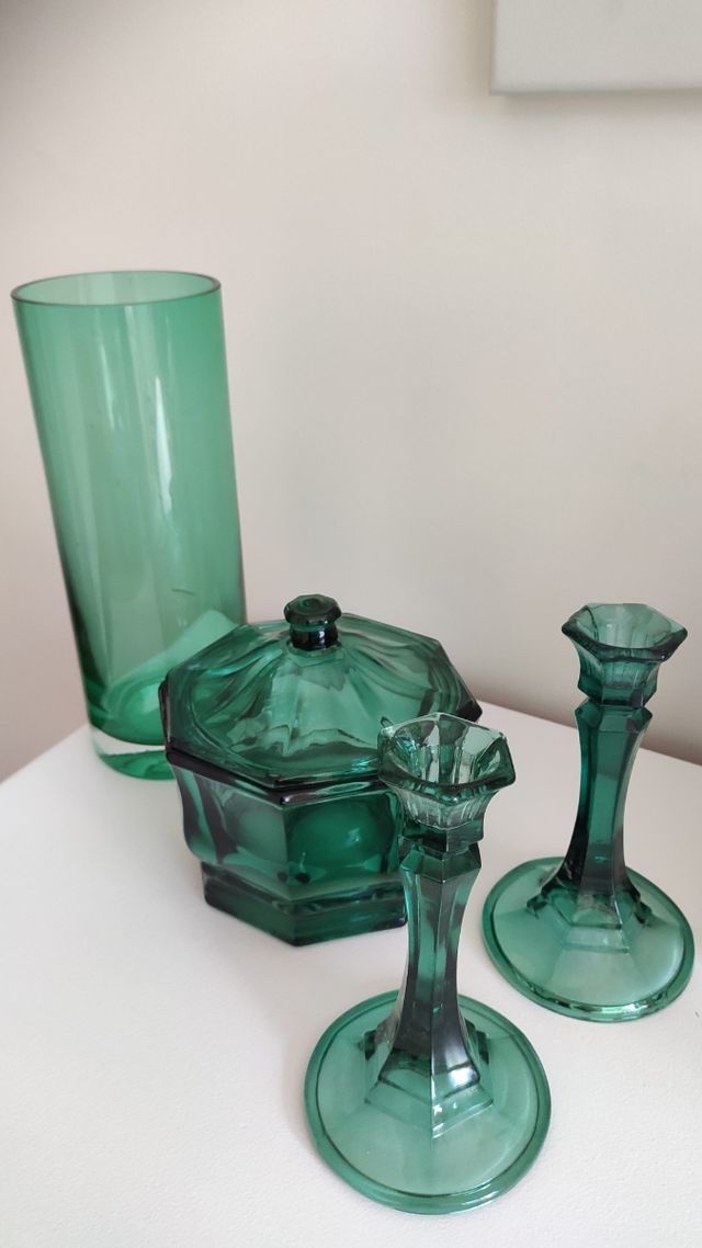 Juego cristal verde 4 piezas