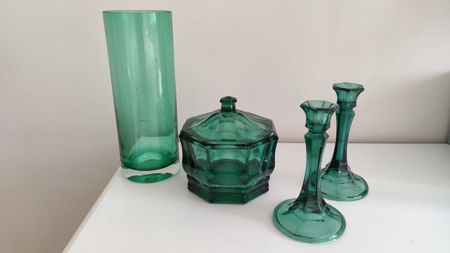 Juego cristal verde 4 piezas