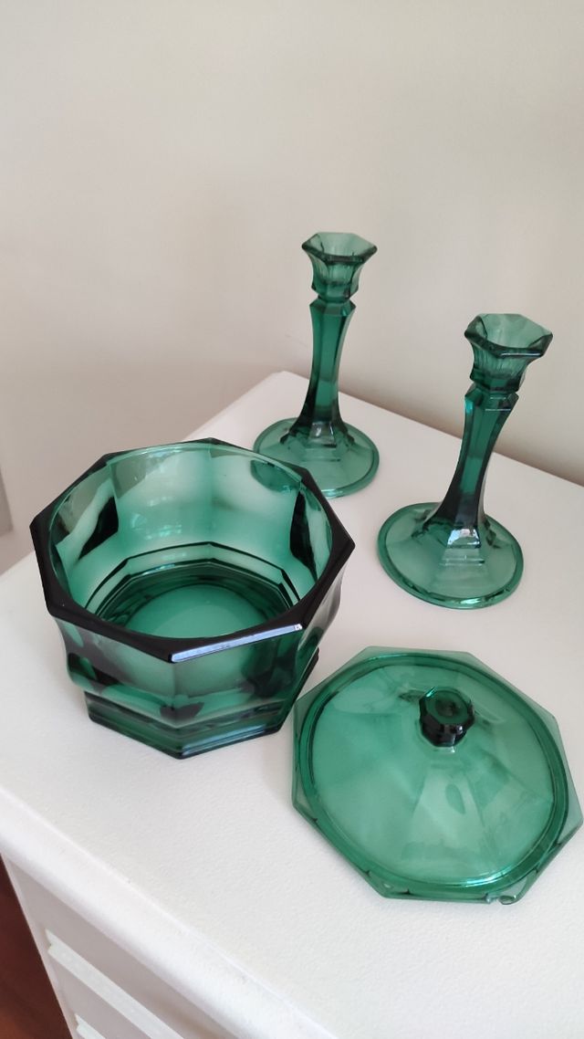 Juego cristal verde 4 piezas