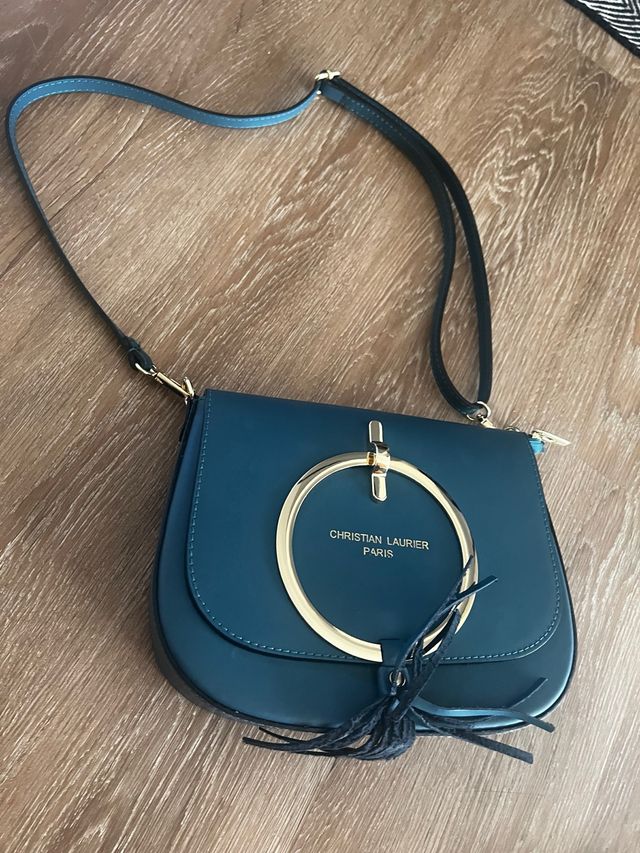 Borsa Christian Laurier pelle blu