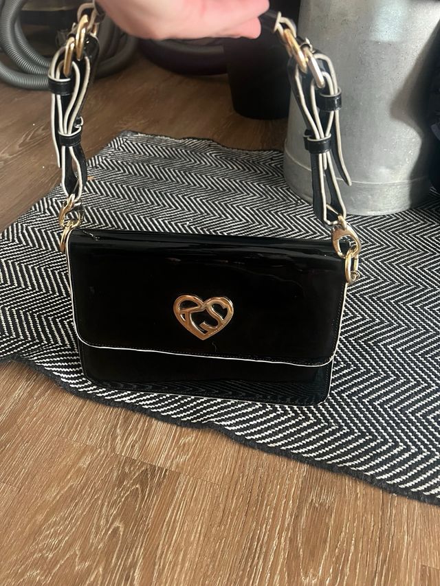 Borsa vernice Motivi cuore dorato