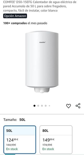 Calentador Comfee D50‑15EFG Termo eléctrico 50L