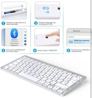 OMOTON Teclado y Ratón Bluetooth para Mac