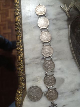 Pulsera de monedas plata