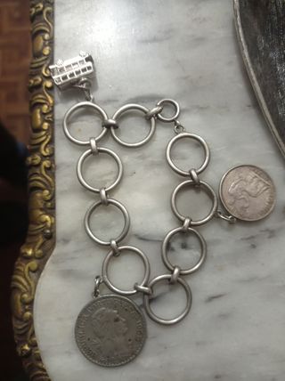 Pulsera de monedas plata
