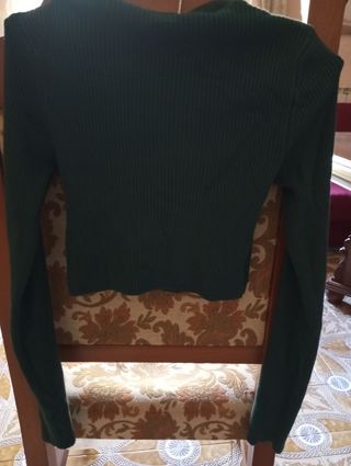 Maglia verde a costine
