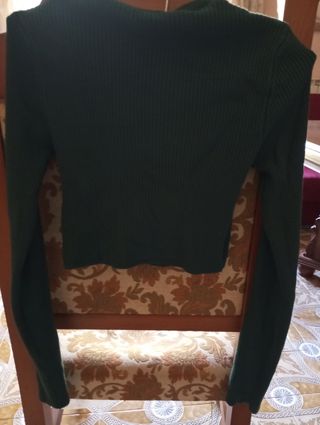 Maglia verde a costine