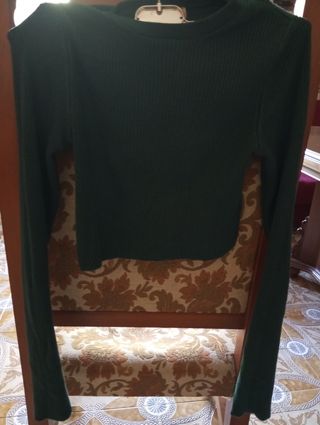 Maglia verde a costine
