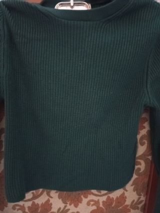 Maglia verde a costine