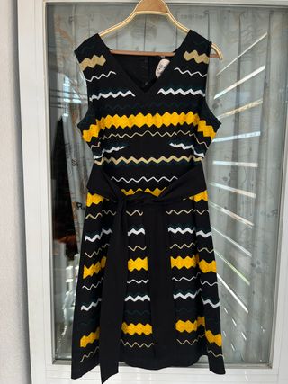 Vestido midi mujer con rayas