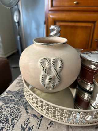 Jarrón Beige y Rosa Cerámica