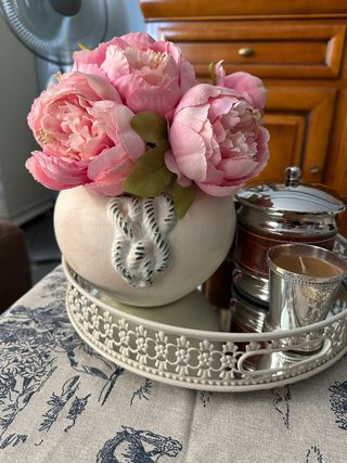 Jarrón Beige y Rosa Cerámica