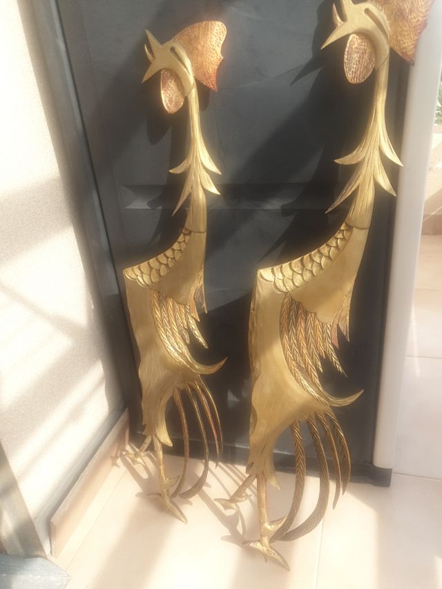 Pareja de gallos decorativos Mclansien