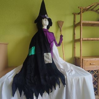 Disfraz de Bruja con Escoba y Sombrero