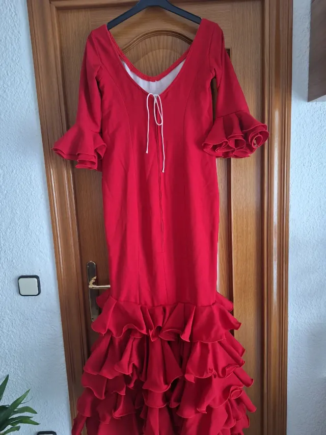 Vestido Sevillana Volantes Rojo