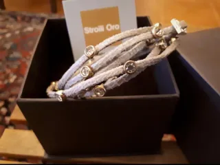 Bracciale Stroili Pelle e Strass Nuovo