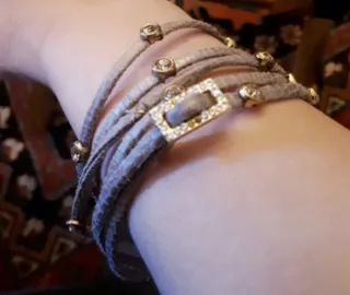 Bracciale Stroili Pelle e Strass Nuovo
