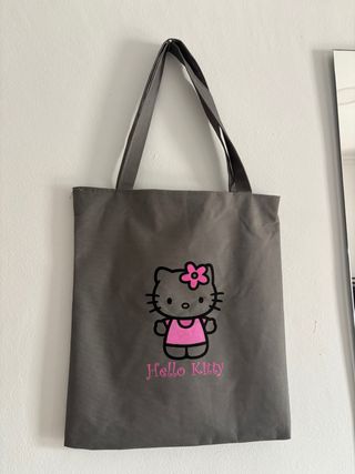 Bolso Tote Hello Kitty Gris y Rosa