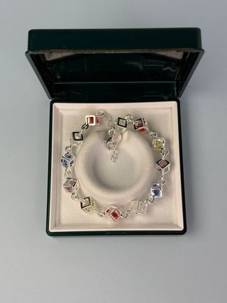 Pulsera Plata Circonitas Cúbicas Multicolor