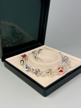 Pulsera Plata Circonitas Cúbicas Multicolor
