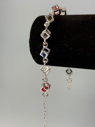 Pulsera Plata Circonitas Cúbicas Multicolor
