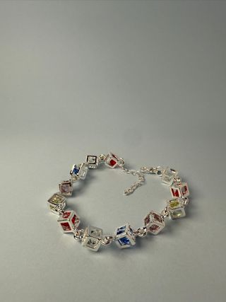 Pulsera Plata Circonitas Cúbicas Multicolor