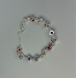 Pulsera Plata Circonitas Cúbicas Multicolor