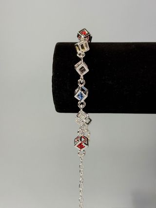 Pulsera Plata Circonitas Cúbicas Multicolor