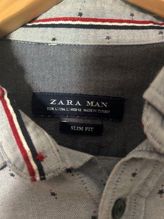 Camisa Zara Hombre Azul Talla M