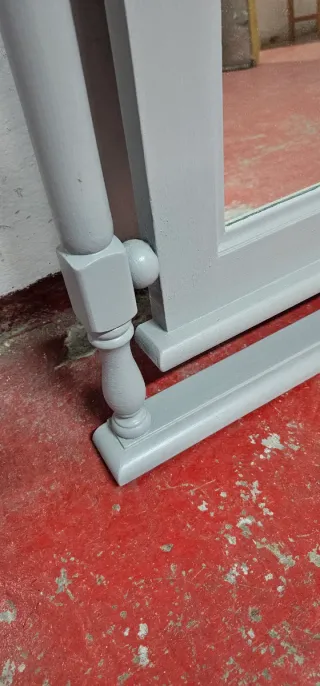 Espejo de tocador gris madera